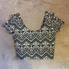 Brand New, In Excellent Condition :) Fitted White Tops With Geometric Pattern, Fitted Geometric Patterned Tops, Black Tops With Geometric Pattern For Summer, Black Geometric Pattern Summer Tops, Black Geometric Pattern Top For Summer, Fitted Black Top With Geometric Pattern, Victoria Secret Pink, Pink Ladies, Victoria's Secret