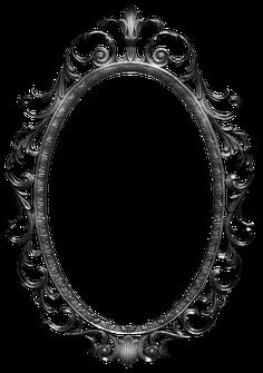 an ornate silver frame on a black background