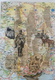 a map with many different pictures on it