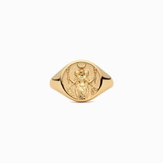 Sizing: Recommended to size up if you are a half-size Handcrafted and hand-polished Hecate Signet Ring Metal: 14k Yellow Gold Vermeil (thick 3 micron coat of 14k yellow gold on a solid sterling silver base) Sizes: Whole sizes 4 to 10 Coin Diameter: 14mm Shank Width: 2.5mm Goddess Bracelet, Forever Gifts, Goddess Necklace, Meaningful Jewelry, Gifts For Your Girlfriend, Ring Metal, Greek Goddess, Coin Necklace, Ring Size Guide