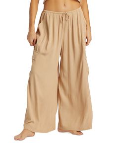 in stock Wide Leg Parachute Pants With Pockets For Vacation, Wide Leg Cargo Pants With Pockets For Vacation, Summer Beach Bottoms With Cargo Pockets, Summer Vacation Wide Leg Cargo Pants, Summer Vacation Parachute Pants With Pockets, Vacation Wide Leg Pants With Side Pockets, Spring Vacation Cargo Pants, Wide Leg Cargo Pants For Summer Vacation, Beach Wide Leg Bottoms With Side Pockets