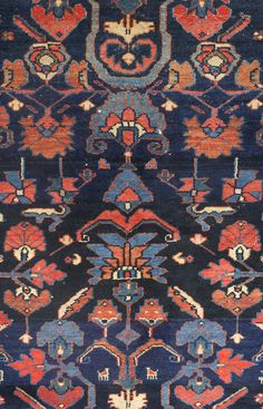 This Persian rug originates from the Hamadan region, renowned for its rich history in carpet weaving. The rug, crafted circa 1920, exemplifies the tribal style characteristic of Hamadan designs, known for their angular geometric patterns and symmetrical motifs. The rug’s primary construction material is wool woven onto a cotton foundation, employing the symmetric Ghiordes or Turkish knot technique. This method is significant for its durability and contributes to the rug’s robust texture. The cra Persian Rug Pattern, Angel Wings Drawing, Persian Kilim, Carpet Weaving, Wings Drawing, Persian Carpets, Persian Motifs, Persian Art, Carpet Design