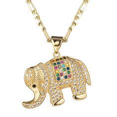 PRICES MAY VARY. SIZE: Pendant: 22*19mm, Chain: 18”+2” (45+5cm) /22”+2” (55+5cm) Real Gold Plated: This elephant necklace for women is brilliantly shiny and detailed. It won’t tarnish and is made to last with real 14k gold plating. Removable pendant makes it easy to change to any charm you like or if you like you can add to it Elephant Pendant Necklace for Women Men 14K Gold Plated Zircon Inlay Elephant Pendant Necklace 3mm Wide Figaro Chain Necklace 18/22 inches Flat Figaro chain necklace with Elephant Pendant Necklace, Figaro Chain Necklace, Elephant Necklace, Elephant Pendant, Elephant Charm, Figaro Chains, Figaro Chain, Necklace For Women, Real Gold