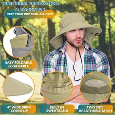 Solaris outdoor sun protection hat is perfect for camp, hiking, kayaking, gardening, traveling, fishing, beach, pool or any other outdoor sport activity for all season use! Features: - Made of protective micro-fiber features in 100 SPF/ UPF 50 to prevent sun burn. - Light-weight, foldable, easy to carry. - Wide brim and neck cover provides additional sun protection. - One size fits most adult. - Mesh on both sides design, great ventilated to keep you cool in summer. - Moisture-dispersing sweatband with adjustable drawstring, windproof, breathable, quick-drying - Great gift for men and women - This hat can be used as a Fishing hat, Sun Protection hat, Gardening hat, Safari hat, Boating hat, Travel hat, Hiking hat, Hunting hat, and Outdoor hat. SKU: 1SLSH910 Package included: 1 x Fishing Hat Durable Casual Sun Hat For Fishing, Casual Durable Sun Hat For Fishing, Breathable Visor Hat For Fishing, Summer Fishing Sun Hat, Durable Casual Bucket Hat For Fishing, Casual Durable Bucket Hat For Fishing, Khaki Bucket Hat With Upf 50+ For Outdoor, Breathable Sun Hat With Curved Brim For Fishing, Breathable Curved Brim Sun Hat For Fishing