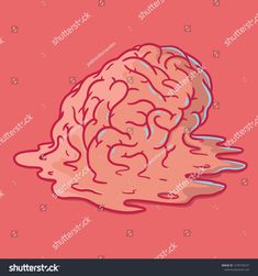 a cartoon brain with water dripping from it