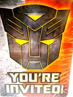 a sign that says, you're invented with an image of a transformer mask