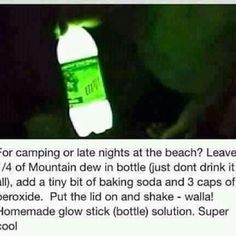 the bottle is glowing green and it looks like someone has found something in their house