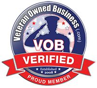 the vob verified logo is shown in red, white, and blue with an image of a man holding a baseball bat