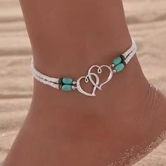 Cute Hearts Anklet! Primary Color: White Cute, Fun, Summer, Vacation, Sunshine, Beach, Lovely, Kitschy, Cool, Hippie, Hipster, Breezy. White Anklets For Beach Season Vacation, White Anklets For Beach Season Gift, White Anklets For Beach Season, Casual Beach Anklets For Spring, Casual Beach Spring Anklets, Casual Spring Beach Anklets, Trendy White Anklets For Vacation, White Trendy Anklets For Summer, Trendy White Summer Anklets