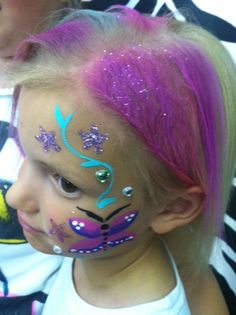 Girls day out face painting, hair nails, Kids, children, girls day out fun activity at A Hair for Kids Salon New Berlin Hello Kitty pedicure chair, manicures, glittery up do's, princess make up, glamour make up, glow in the dark nails, glow hair, glow in the dark face painting. Activity for a girls day out. Ideas for a girls day out event in Milwaukee 1 or 1 girls pampering day out Girls day out face painting, hair nails, A Hair For Kids Salon  262-938-5999 cute up do style A Hair For Kids Club Kid Makeup, Makeup Party Ideas For Girls For Kids, Girls Makeup Party, Diy Face Mask For Kids Spa Party, Face Mask For Kids Spa Party, Salon Party, Butterfly Face Paint