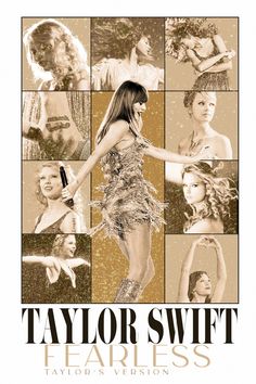 taylor swift fearless album cover with images of women in feathered outfits and the words taylor swift fearless