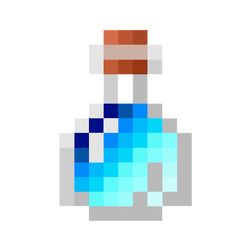 a pixellated image of a bottle with blue and red colors on it, against a white background