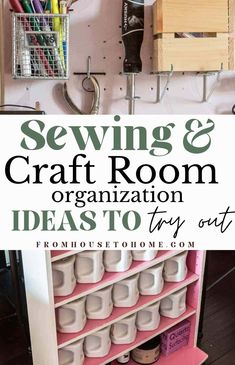 Sewing & Craft Room Organization: 10+ Amazingly Simple Storage Ideas Sewing Room Organization Ideas, Craft Room Tables, Room Storage Ideas, Thread Rack, Room Organization Ideas