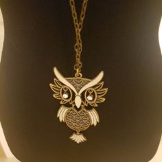 Silver Owl Necklace White Metal Long Necklace, White Long Metal Necklace, Nickel-free White Metal Necklace, White Nickel-free Metal Necklace, White Metal Nickel-free Necklace, Owl Necklace Silver, Ashley Stewart, Silver Owl, Owl Necklace