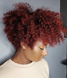 Copper Afro Hair, Blonde Hair On Black Women Natural Hair, Red Afro Hair, Natural Hair Haircuts, Tapered Haircut, Natural Hair Beauty