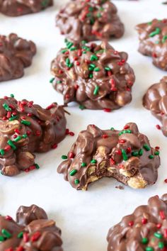 chocolate covered cookies with sprinkles and candy