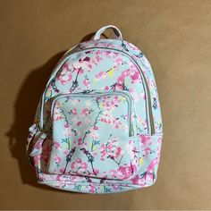 Durable Backpack With Cherry Blossom Print And Pink Interior. There’s One Exterior Pocket, And One Interior Pocket. Never Used. Spring Backpack With Floral Print For Everyday Use, Floral Print Backpack For Everyday Use In Spring, Spring Softback Backpack With Adjustable Strap, Spring Floral Print Backpack For Everyday Use, Spring Floral Print Backpack For Daily Use, Spring Backpack With Adjustable Strap And Softback, Floral Print Backpack For School In Spring, Cute School Bags For Spring, Spring Casual Student Backpack