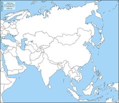 Asia Continent, Maps For Kids, Geography Lessons, Map Outline, Free Maps, World Geography