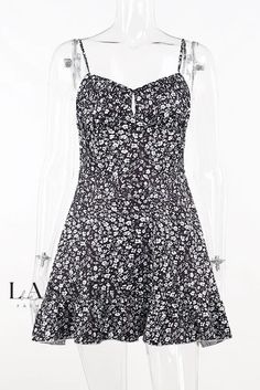 Lasaky - Stylish Contemporary Bodycon Mini Dress with Delicate Strap detailing and Floral Hem Accented Maxi Dress Ruffle Dress Casual, Dress Summer Casual, Stylish Midi Dress, Long Sleeve Swimwear, Floral Ruffle Dress, Suspenders For Women, Fitted Mini Dress, Ruffled Dress, Line Dress