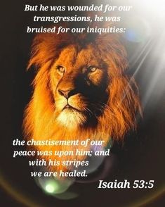 an image of a lion with the bible verse