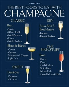 the best foods to eat with champagne info sheet for wine tasting in london, england