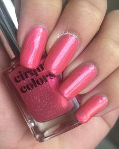 Fran on Instagram: “Shade: Embers from @cirquecolors •Opacity in 3 thin coats 💅🏽• A mid-tone pink with scattered holo, that gives it a gorgeous effect.…” Red, Pink, On Instagram, Beauty, Color, Instagram