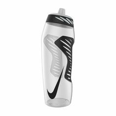 the nike water bottle is white and black