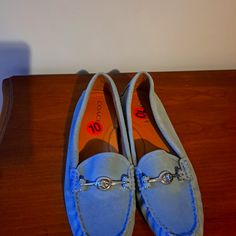 Coach Loafers Size 10m Never Worn. Blue Slip-on Moccasins For Spring, Casual Coach Slip-on Flats, Blue Moccasins For Spring With Flat Heel, Blue Spring Moccasins With Flat Heel, Blue Spring Moccasins, Coach Leather Loafers For Spring, Coach Casual Loafers With Flat Heel, Coach Casual Loafers, Coach Loafers For Spring Workwear