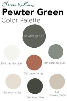 the different shades of green and brown are shown in this color palette for your home