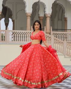 Rosy Red Lehenga Set - www.riafashions.com