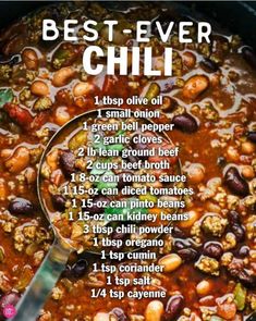 the best ever chili recipe in a pot