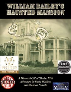 an advertisement for william bailey's haunted mansion