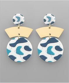 Printed Circle Dangle Earrings * Acrylic* Metal* Post* 2 1/4"L Sterling Silver Wholesale, Metal Post, Periwinkle Color, Earrings Acrylic, Site Design, Chic Boutique, Holiday Specials, Polymer Clay Jewelry, Leather Handbag