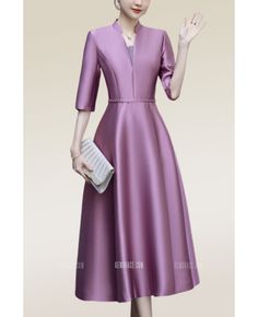 Get 10% off now! Buy vneck stand collar aline wedding guest dress with half sleeves at wholesale price online. Free shipping and pro custom service since 2009. Modest Bridal Gowns, High Low Prom Dresses, Purple Prom Dress, Tea Length Wedding Dress, Bridal Party Dresses, Green Prom Dress, Pink Prom Dresses, Wedding Dresses Plus Size, Guest Dress