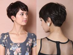 Among jazzy short cuts you will find the vibrant layered pixie haircuts 2017. They are the common pixie that lived a peak of popularity in 60's. Short Black Haircuts, Black Haircut Styles, Layered Pixie Haircuts, Kort Bob, Hair Cuts 2017, Layered Pixie, Brunette Bob, Short Haircut Styles, Nice Hair