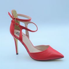 Shoe Dazzel-Lyndsy Pointed Toe Stilettos Features Cut-Out Sides And A Double Strap Ankle Cuff Side Buckle Closure. Material: Leather Color: Red Size: 10 Height: 5” Width: M Condition: New Never Worn, Small Red Mark On The Inside Sole Of Left Shoe, No Box, No Tags, Shoes Kept In Clear Plastic Shoe Box Ship:1-3 Business Days Pet Free, Smoke Free, Clean Home Non-Returnable Red Pointed Toe Heels With Buckle Closure, Red Ankle Strap Heels With Buckle Closure, Red Ankle-high Heels With Heel Strap, Red High Heels With Buckle Closure, Chic Ankle-high Red Heels, Chic Red Ankle-high Heels, Clear Plastic Shoe Boxes, Ankle Pumps, Red Marks