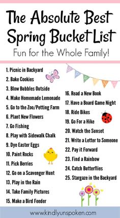 the absolute best spring bucket list for the whole family