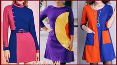 Shift Mini Dress, Mini Shift Dress, Color Block, Colorful Dresses, Dolce And Gabbana, Mini Dress