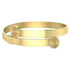 22 Karat Yellow Gold Geometric Bracelet by ROMAE Jewelry - Inspired by an Ancient Roman Design. Our "Aequitas" bracelet once again demonstrates that ancient Roman jewelry is timeless, fashionable, and exceedingly wearable. Its sleek design has decorative terminations featuring linear and geometric patterns that lend it a contemporary flair. It is inspired by a Roman example dating to the second century AD. Roman bangles were often adjustable, with overlapping ends that could be tightened or open Gold Woven Bracelet, Yellow Gold Cuff Bracelet, Roman Design, Ancient Roman Jewelry, Filigree Bangle, Large Cuff Bracelet, Diamond Cuff Bracelet, Roman Jewelry, Flexible Bracelet