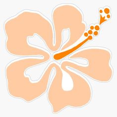 an orange flower sticker on a white background