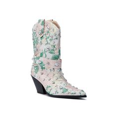 Azalea Wang-Diligent Western Boot Bring a little mix of sweet and sassy to your wardrobe with the Azalea Wang Diligent Western boot. The bold floral print, beaded touches, and classic Western silhouette combine for an eye-grabbing highlight to a layered look. Click here for Boot Measuring Guide. Western Silhouette, Bold Floral Print, Western Boot, Little Mix, Layered Look, Western Boots