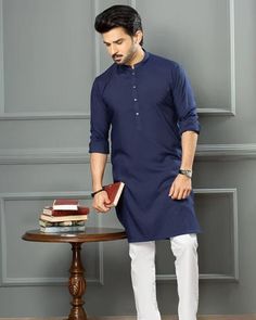 "WELCOME , Man short kurta Give yourself a best ethnic look by wearing this Top Shirt short Kurta Made of rich cotton blend fabric this regular-fit set comprises a full-sleeved Indian kurta This outfit with mojris will look apart on specialized occasions. material l :100% Cotton Length : 40 inch Shirt Chest is measurement for shirt (not body) As per standard, for best loose fitting 6 inches gap should be there between actual chest size and shirt chest size Size chart is below Men's Sizes Actual New Kurta Style For Men 2023, Casual Traditional Wear For Eid, Casual Cotton Traditional Wear For Eid, Casual Cotton Kurta For Eid, Cotton Casual Kurta For Eid, Traditional Fit Cotton Straight Kurta, Male Kurta Design, Traditional Kurta For Men, Fahad Sheikh