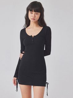 Composition : COTTON 95% / SPANDEX 5%Color : MELANGE GREY,BLACKCountry of Origin : Republic of Korea Black Mini Casual Dress, Casual Black Mini Bodycon Dress, Casual Black Mini Length Bodycon Dress, Dreamy Dress, Y2k Style, Jumpsuit Dress, Ribbon, Jumpsuit, Cool Outfits