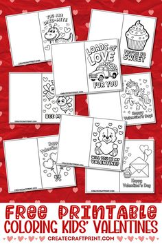 Free printable Valentine’s Day cards for kids to color, featuring fun designs like dinosaurs, cupcakes, unicorns, bees, and teddy bears, perfect for Valentine activities for kids, Valentine coloring pages and celebrating Valentine’s Day. Coloring Valentines Day Cards For Kids, Diy Valentines Cards For Kids Classroom Free Printables, Free Printable Valentines Cards, Handmade Cards Diy, Valentine Coloring Pages, Printable Valentines Cards, Valentine Crafts For Kids, Valentines Printables Free, Valentine Coloring