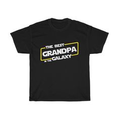 This Best Grandpa in the Galaxy t-shirt is a heavy cotton tee with a classic cotton look and feel. Casual elegance will make it an instant favorite in every grandfather's wardrobe..especially the Star Wars fans! .: Classic fit .: 100% Cotton (fibre content may vary for different colors) .: Light fabric (5.3 oz/yd² (180 g/m²)) .: Tear away label .: Runs true to size S M L XL 2XL 3XL 4XL 5XL Width, in 18 20 21.97 23.98 25.99 28 30.04 31.97 Length, in 28.51 29.49 30.52 31.5 32.52 33.51 34.49 35.52 Best Grandpa, Galaxy T Shirt, Grandpa Shirt, The Galaxy, Casual Elegance, The Star, Heavy Cotton, Cotton Tee, Light Fabric