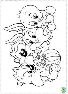 an image of cartoon characters coloring pages