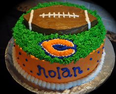 a birthday cake with a football on it