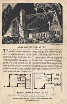 an old house is featured in this advertisement for the first floor plan, which includes two separate