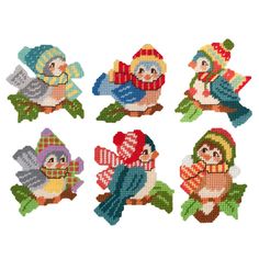 Winter Birds, Plastic Canvas Ornaments, Cross Stitch Christmas, Bird Canvas, Plastic Canvas Christmas, Stocking Ornament, Winter Bird, Cross Stitch Bird, Cute Cross Stitch