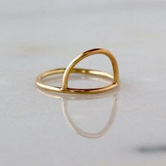 Gold Half Moon Ring 14k Yellow Gold Stacking Ring Geometric | Etsy Gold Stackable Rings With Halo For Everyday, 14k Gold Stackable Open Rings With Halo, Minimalist Gold Stackable Rings With Halo, Yellow Gold Stackable Open Rings With Halo, Yellow Gold Stackable Halo Open Ring, Minimalist Yellow Gold Stackable Dome Ring, Yellow Gold Crescent Rings For Promise, Everyday Stackable 14k Gold Halo Rings, Gold Minimalist Halo Rings